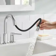 Glacier Bay Dorind 8 in. Widespread Double-Handle Pull-Down Bathroom Faucet in
