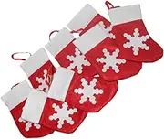 OKUMEYR 8pcs Snowflake Stocking Decor Holder Christmas Stockings Cutter Fork Bags Xmas Tree Pendant Cutlery Cover Sock Design Pendant Sock Design Candy Pouch Non-woven Fabric Red