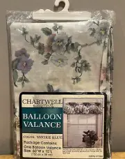 Chartwell Smoke Blue Floral Balloon Valance Kmart 60x15”