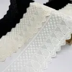 1碼白色寬11釐米黑色蕾絲花邊DIY服裝沙發窗簾布料葫蘆刺繡米白色蕾絲花邊裝飾布料邊框