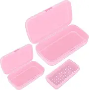 Diesisa Plastic Sterilizing Tray, Storage Box for Nail Tools, Plastic manicure box, nail tool tray, nail tool sterilizer box,for Nail,Tweezers,Hair Salon,Spa & Cutter nail art tools (Pink)