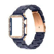 Resin Strap And Diamond Case Set for Apple Watch 38/40/41/42/44/45MM