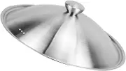 Stainless Steel Pot Lid Metal Lid Cover for Frying Pans Woks and Soup Pots Kitchen Accessory with Convenient Knob for Easy Handling