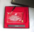 JAPANESE HOYA CRYSTAL DESK SET WITH PARKER PEN - NEW IN BOX - FREE SHIP