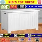 Wooden Storage Box Kids Toy Chest White Clothes Blanket Trunk Linen Cabinet NEW