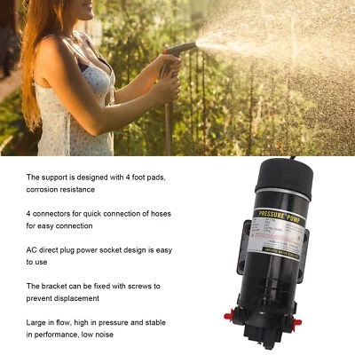 YA (EU Plug 220V)Diaphragm Pump Plastic G3/8 Internal Thread Pressure Water Pump