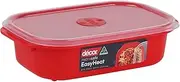 Décor Microsafe Oblong | BPA Free | Microwave Container | Steam Release Vent | Dishwasher Safe, Red, 900ml