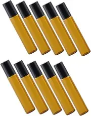 Healeved 10pcs Refillable Glass Roller Bottles Durable Perfume Bottles with Lid for Oils Travel Friendly Essential Oil Containers