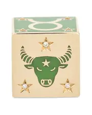 Adina Reyter 9K Taurus Zodiac Diamond & Ceramic Block Big Bead