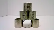 Crate & Barrel Raja 1 3/4" Silver Tone Napkin Rings Set of 6 NEW with labels