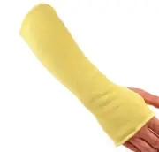 G & F 58123-6 100% HPPE 18" Cut Resistant Knit Sleeve w/ Thumb Hole Yellow 6pc