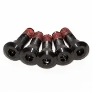 5x GSXR-600 92-93 Black Titanium Rear Disc Rotor Bolts With Threadlock