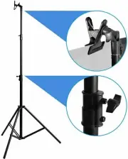 2.6m Photography Studio Light Stand Tripod with Backdrop Reflector Clip Clamp
