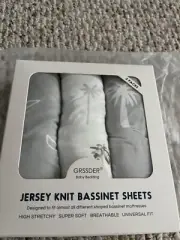 Gray &White Bassinet Sheets 3Pack 100% Jersey Cotton Baby Sheets Boys/Girl Soft