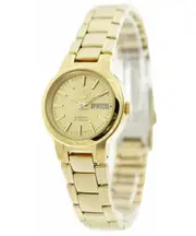 Seiko 5 Automatic 21 Jewels Gold Tone Dial Stainless Steel SYME46K1 Ladies Watch