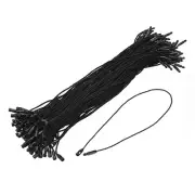 100pcs 7.8 Inch Cotton Hang Tag String Snap Lock Price Tag Fastener Ties black