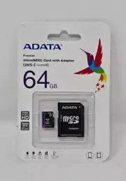 ADATA Premier 64GB MicroSDXC Card with Adapter High-Speed & Reliable Storage