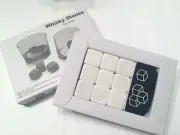 9x White Whiskey Whisky Scotch Soapstone Cold Glacier Stone Ice Cubes Rocks Bag