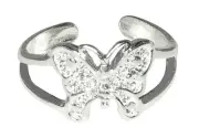 Sterling Silver .925 Beautiful Butterfly Toe Ring adjustable size | Made In USA