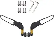 Handlebar Mirror Motorcycle Wind Wing Side Reversing Mirrors Rearview Mirror Black CNC For SUPERTENERE / XT1200ZE XT660 TENERE 700(Gold Big-Mirror6)