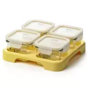 New High Quality Glasslock Baby Set with Tray 4pcs Dinnerware Food Container