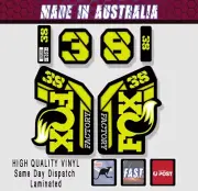 FOX style Factory 38 - 2021 Fork Decals Stickers ACID YELLOW /black Laminated