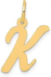 [JewelryWeb] Gold Medium Script Letter K Initial Charm