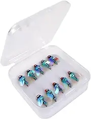 Fly Hooks, Fly Tying Hooks,10x Trout Lures Spinners Kit - Realistic Barbed C Catcher Design, Short Shank Hook, Jig Accessories for Men
