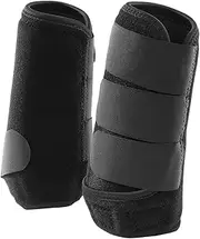 Amagogo 2Pcs Horses Boots Leg Protection Shock Absorbing Breathable Multifunction Elastic Leg Guard Leg Wraps for Jumping Training, Front Leg M
