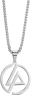 [GZNP] Necklace Linkin Park Lincoln Park Necklace Trendy Hip Hop Men And Women Rock Band Logo Logo Necklace Pendant, Sterling Silver