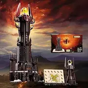 PAN TASY Glowing Lord Castle Building Set, 969 PCS Compatible with Lego, STEM Gift Toy for Boys and Girls 8-14, The King of The Magic Rings' Dark Tower Architecture Model (KK0001), Black