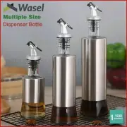 Wasel Kitchen Oil Dispenser Olive Vinegar Pourer Stainless Steel Glass Bottle