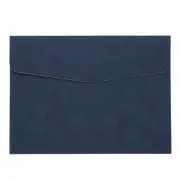 PU Leather A4 File Folder, Document Holder Filing Organizer, Blue
