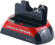 USB 3.0 to SATA Dual Bay External Hard Drive Docking Station with Offline Clone High Speed
