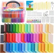 Polymer Clay Starter Kit, Oven Bake Modeling Clay with Sculpting Tools 50 Colors