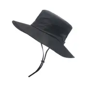 Bucket Hat Wide Brim Sun Hat Anti-UV Protection Hiking Fisherman Breathable Hat - Black