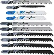 VGOL 10-Piece Wood and Metal Jigsaw Blade Assorted Set, 2x T144D/T111C/T101B/T118A, 1x T119BO/T101BR Jig Saw Blade Set for Cutting Wood and Metal