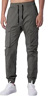 [Generic] Canvas Pants Mens Mens Four Seasons Street Leisure Sports Multi Pocket Drawstring Strap Solid Color Woven Cargo Pants Men Cargo Pants Baggy