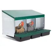 Homestead Essentials 3 Compartment Roll Out Chicken Nesting Box w/ Compact Lids