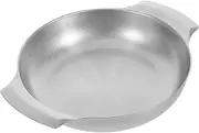 FELTECHELECTR Retro Double-Eared Pot Small Cooking Pot for Japanese Soup Stainless Steel Paella Skillet