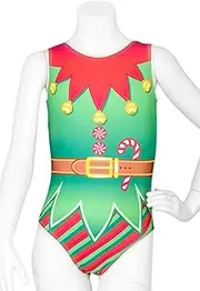 [DESTIRA] Christmas Gymnastics Leotards for Girls, Fun Holiday Styles With Matching Scrunchie Included