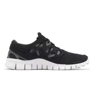 【NIKE 耐吉】慢跑鞋 Free Run 2 黑 灰 白 赤足 輕量 復刻 運動鞋 男鞋(537732-004)