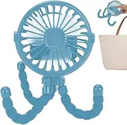 yupeuooe Toddler Stroller Fan | Clip Rotatable Fan for Toddler Strollers - 360° Rotate Flexible Tripod Handheld Cooling Fan for Stroller Handlebars