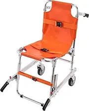 VEVOR EMS Stair Chair, 159 kg Load Capacity, Foldable Aluminum Emergency Stair Climbing Wheelchair with 2 Wheels, Portable Stair Lift Chair Ambulance Firefighter Evacuation Use for Elderly, Disabled