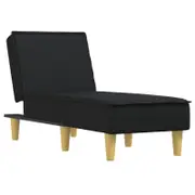 vidaXL Chaise Longue Reclining Chair Upholstered Lounge Sofa Black Fabric