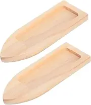 EXQUIMEUBLE Versatile Wooden Canoe Model for Room Accents Cake Topper Micro Landscape Decor