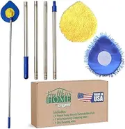 Chomp Long Handle Dust Mop:5 Minute CleanWalls Extendable Wall Washer, Ceiling Cleaner and Baseboard Duster - Telescoping Dry Dust/Wet Wash Cleaning Mop with Washable Microfiber Pad