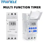 TAXNELE 每週 7 天可編程數字定時器開關控制 AC 220V 230V 12V 16A DIN RAIL THC