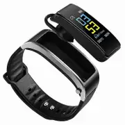 2 In 1 Smart Bracelet Bluetooth Headset Waterproof Watch Wireless Earphone silver gray