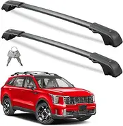wonderdriver Roof Rack Cross Bars 220lbs Fit for Kia Sorento X-Line 2021 2022 2023 2024 (with Raised Side Rails), Aluminum Lockable Roof Rails Crossbars Black Rooftop Cargo Carrier Luggage